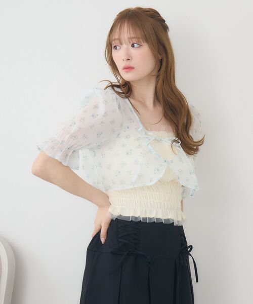 セール】【セットアイテム】フロントリボンボレロSET（シャツ/ブラウス