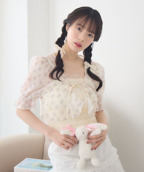 セール】【セットアイテム】フロントリボンボレロSET（シャツ/ブラウス