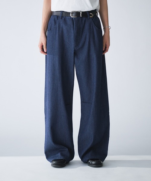 APRIORITY 後染め ワイルドパンツ ストレートデニムパンツ