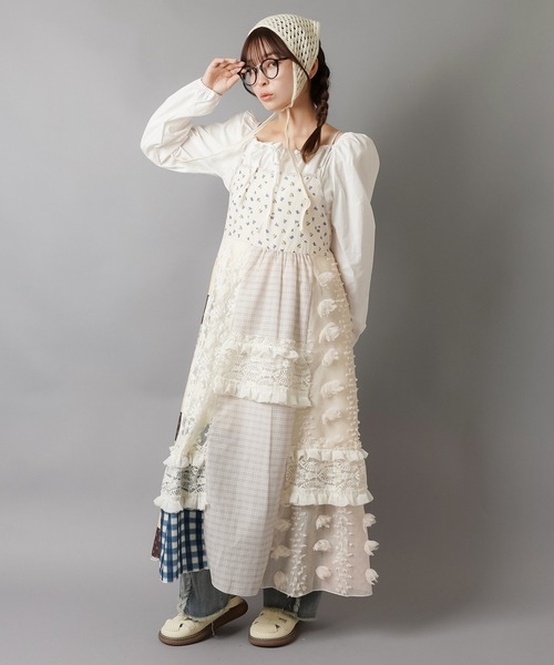 新色追加・4色展開】ちぐはぐパッチワーク キャミワンピース