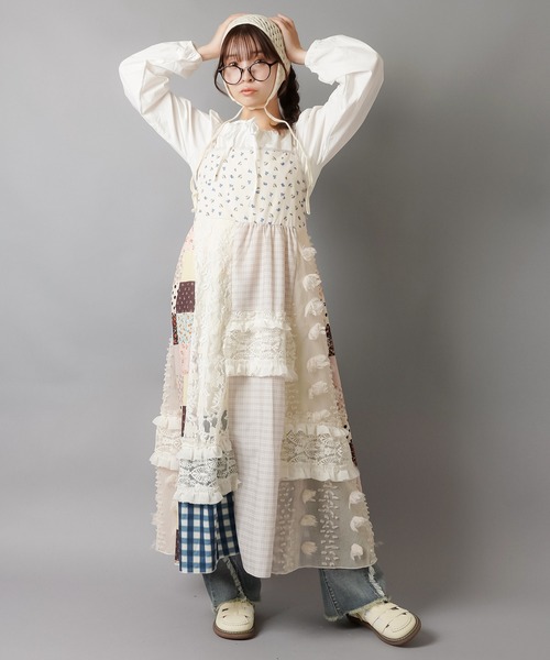 新色追加・4色展開】ちぐはぐパッチワーク キャミワンピース