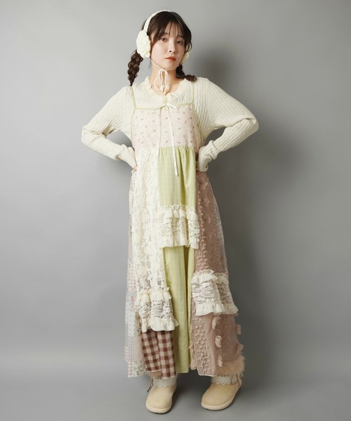 重ねるだけで雰囲気まとえる☆ちぐはぐパッチワークが主役のロング