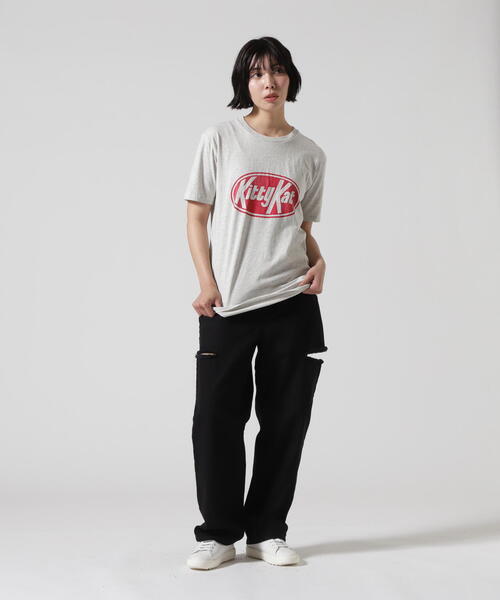 MIXTA（ミクスタ）の「MIXTA/ミクスタ CREW NECK KITTY KAT　Ｔシャツ（Tシャツ/カットソー・レディース・グレー・S）」の4枚目の写真