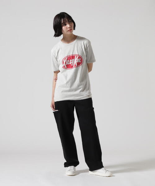 MIXTA（ミクスタ）の「MIXTA/ミクスタ CREW NECK KITTY KAT　Ｔシャツ（Tシャツ/カットソー・レディース・グレー・S）」の5枚目の写真