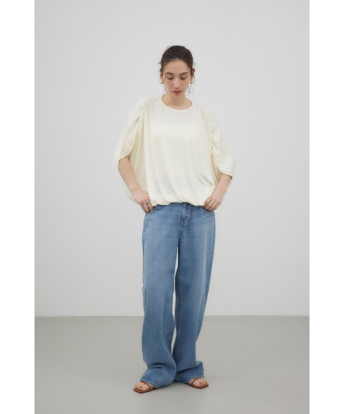 crie conforto(クリーコンフォルト)の「ギャザープルオーバー(Tシャツ/カットソー・レディース・ライトグリーン/アイボリー/ネイビー・FREE)」の6枚目の写真
