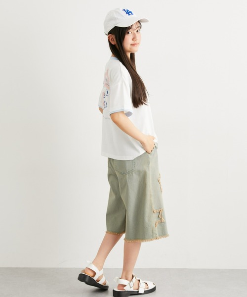 星フリンジバミューダデニムパンツ（女の子）（デニムパンツ