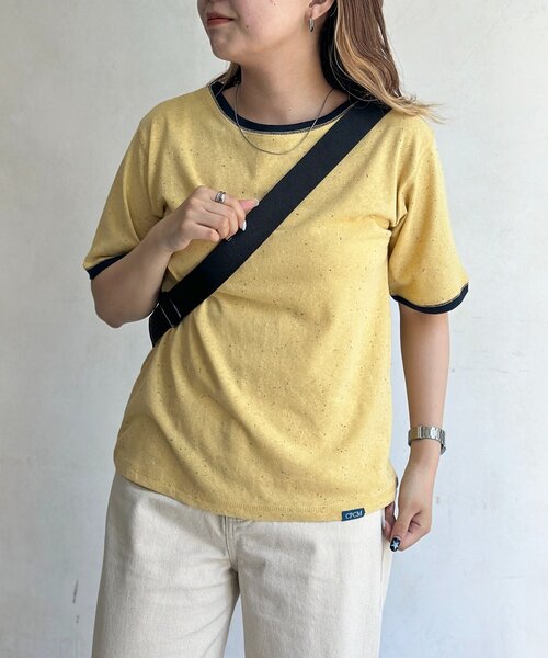 CPCM（シーピーシーエム）の「スラブシアー半袖T（Tシャツ/カットソー・レディース・アイボリー/ブラック/イエロー/ホワイト/レッド/グレー/イエロー系その他・FREE）」の9枚目の写真
