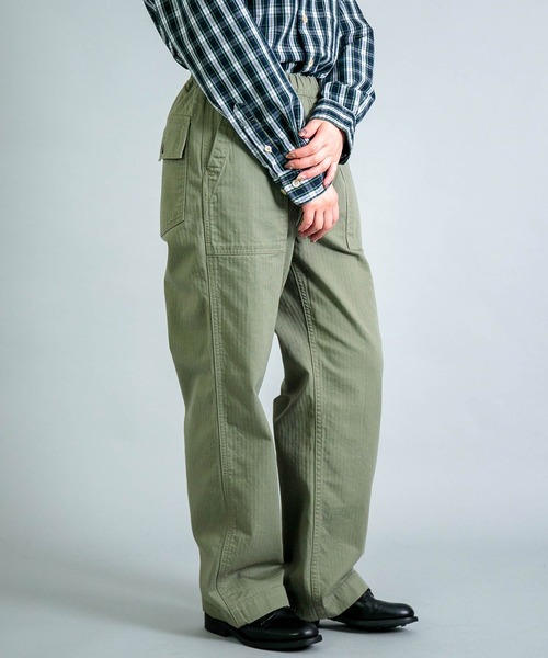 OMNIGOD womens / オムニゴッド] ヘリンボーン イージーベイカーパンツ