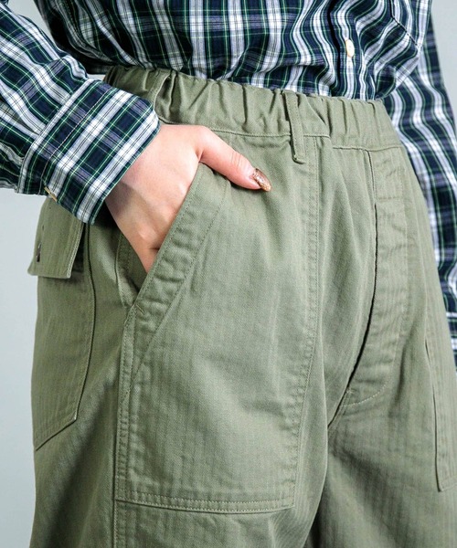 OMNIGOD womens / オムニゴッド] ヘリンボーン イージーベイカーパンツ