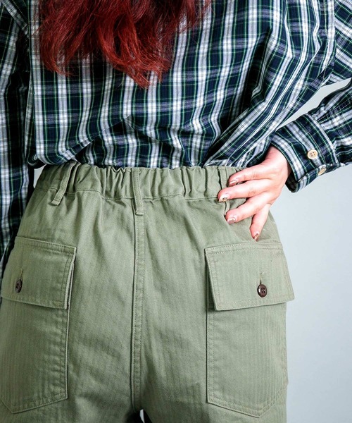 OMNIGOD womens / オムニゴッド] ヘリンボーン イージーベイカーパンツ