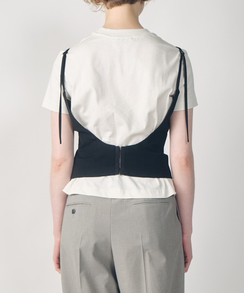 LE CIEL BLEU(ルシェルブルー)の「バックアンドフロントジレ / Back and Front Gilet(シャツ/ブラウス・レディース・ベージュ/ブラック・36/38)」の8枚目の写真