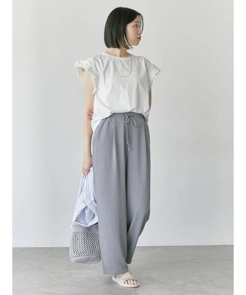 Samansa Mos2 blue(サマンサモスモスブルー)の「【接触冷感】イージーパンツ(その他パンツ・レディース・ライトベージュ/ブルー/グレー/ブラック・F)」の8枚目の写真