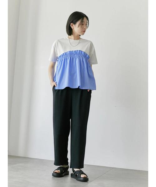 Samansa Mos2 blue(サマンサモスモスブルー)の「【接触冷感】イージーパンツ(その他パンツ・レディース・ライトベージュ/ブルー/グレー/ブラック・F)」の19枚目の写真