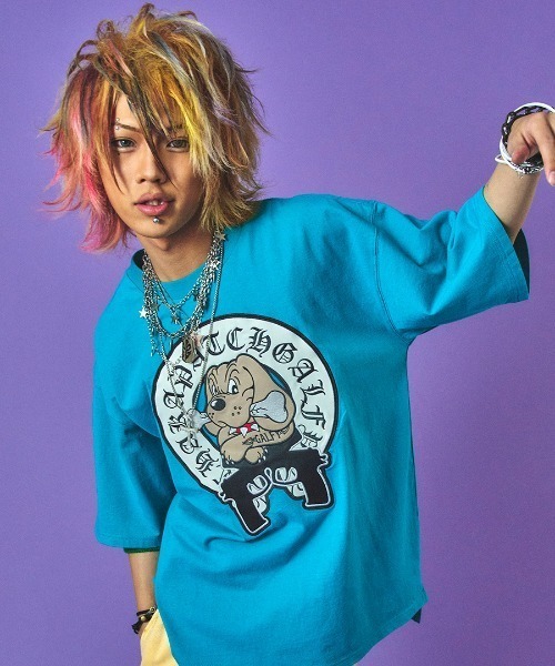 tシャツ A'GEM/9 × .kom 「GALFY/ガルフィー」チャカパッチTシャツ(2) レディース メンズ 95254158b_b_17_500.jpg