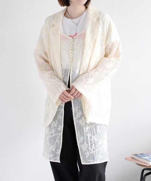 cepo(セポ)の「〈セットアップ対応〉フラワー刺繍キャミワンピース(ワンピース・レディース・オフホワイト/ブラウン・M)」の18枚目の写真