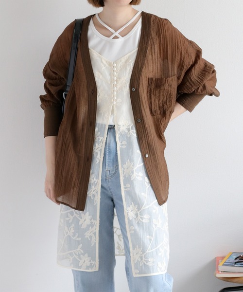 cepo(セポ)の「〈セットアップ対応〉フラワー刺繍キャミワンピース(ワンピース・レディース・オフホワイト/ブラウン・M)」の19枚目の写真