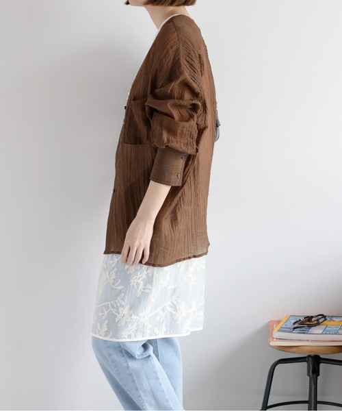 cepo(セポ)の「〈セットアップ対応〉フラワー刺繍キャミワンピース(ワンピース・レディース・オフホワイト/ブラウン・M)」の20枚目の写真