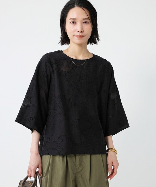 BABYLONE(バビロン)の「シースルージャガードブラウス(シャツ/ブラウス・レディース・ブラック/ライトグリーン/ホワイト・フリー)」の5枚目の写真