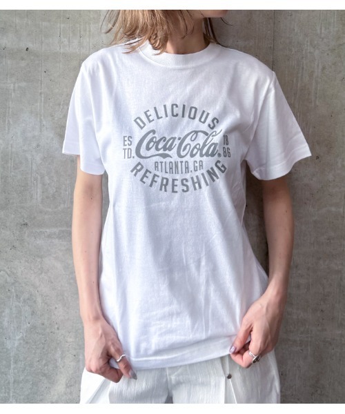 Desert Rose(デザートローズ)の「【Mylanka/ミランカ】コカ・コーラ ロゴプリントTシャツ(Tシャツ/カットソー・レディース・チャコールグレー/ホワイト/レッド・FREE)」の7枚目の写真