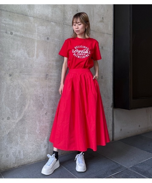 Desert Rose(デザートローズ)の「【Mylanka/ミランカ】コカ・コーラ ロゴプリントTシャツ(Tシャツ/カットソー・レディース・チャコールグレー/ホワイト/レッド・FREE)」の10枚目の写真