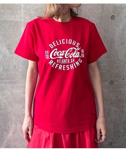 Desert Rose(デザートローズ)の「【Mylanka/ミランカ】コカ・コーラ ロゴプリントTシャツ(Tシャツ/カットソー・レディース・チャコールグレー/ホワイト/レッド・FREE)」の8枚目の写真