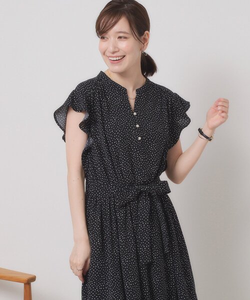 ITS'DEMO(イッツデモ)の「【手洗い可】フリル袖ブラウジングワンピース(ワンピース・レディース・サックスブルー/ブラック系/ホワイト系3/ネイビー・00)」の20枚目の写真