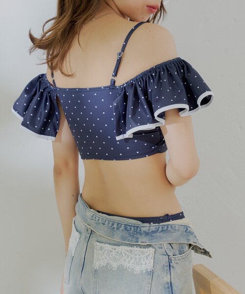 Chico（チコ）の「【水着/トップス】袖バイカラーオフショルトップス