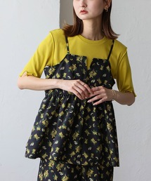 VitaFelice（ヴィータフェリーチェ）の「小花柄キャミビスチェトップス／ペプラムデザイン（キャミソール）」