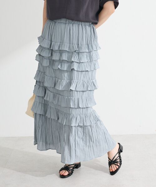 Sugar spoon(シュガースプーン)の「・SUGAR SPOON メニーフリルスカート(スカート・レディース・ブラック/グリーン/オフホワイト・FREE)」の3枚目の写真