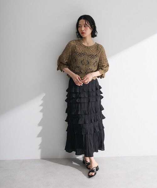 Sugar spoon(シュガースプーン)の「・SUGAR SPOON メニーフリルスカート(スカート・レディース・ブラック/グリーン/オフホワイト・FREE)」の5枚目の写真