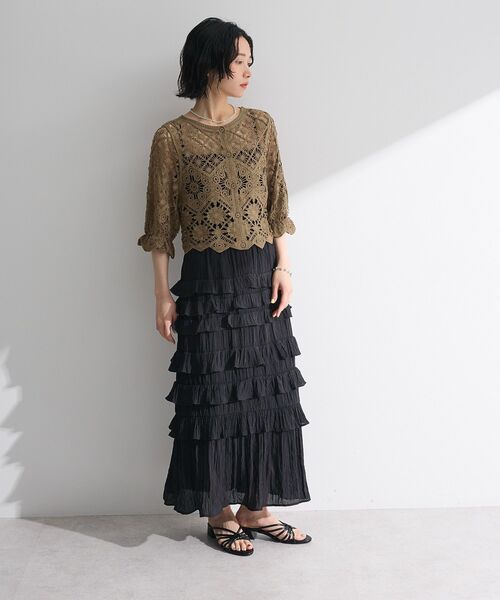 Sugar spoon(シュガースプーン)の「・SUGAR SPOON メニーフリルスカート(スカート・レディース・ブラック/グリーン/オフホワイト・FREE)」の6枚目の写真