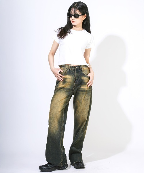 LUXSTYLE(ラグスタイル)の「ヴィンテージライクデニムパンツ(デニムパンツ・メンズ・ブラック/インディゴブルー・M/L/S)」の4枚目の写真