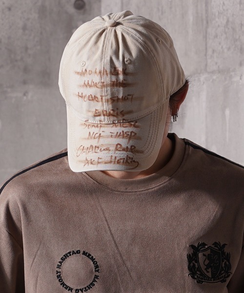1111clothing(ワンフォークロージング)の「ヴィンテージ メッセージロゴ カーブキャップ / Vintage Message Logo Curved Cap(キャップ・メンズ・ブラック/チャコールグレー/ベージュ・FREE)」の3枚目の写真