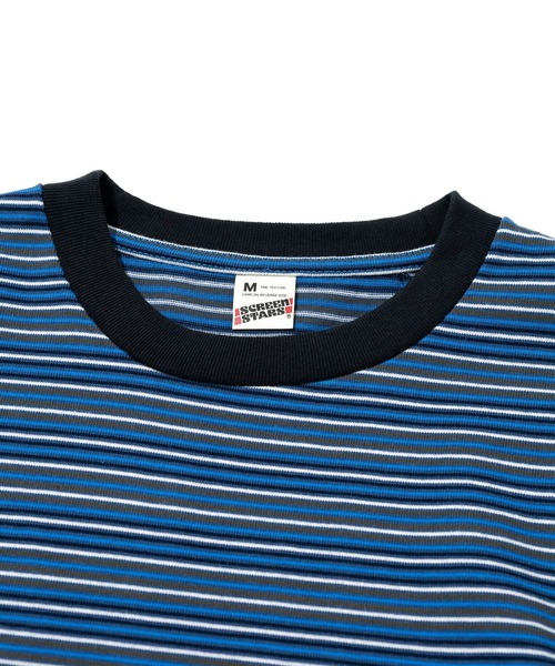 SCREEN STARS(スクリーンスターズ)の「SCREEN STARS/スクリーンスターズ MULTI BORDER S/S TEE(Tシャツ/カットソー・メンズ・ブラック/ブルー/ブラウン/グリーン・LARGE/X-LARGE/MEDIUM)」の5枚目の写真