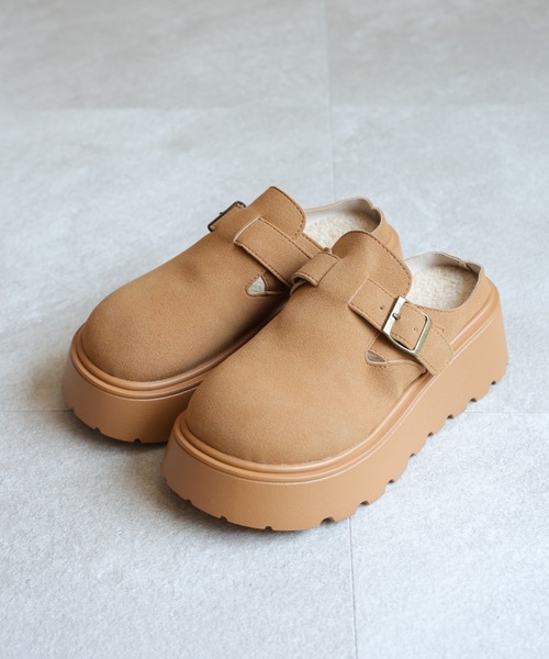 VIVIAN（ヴィヴィアン）の「もこもこボア中敷き厚底ベルトデザインサボサンダル（その他シューズ・レディース・キャメル/ベージュ・LL/L/M/S）」の12枚目の写真