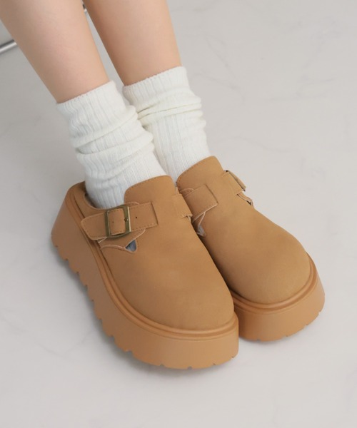 VIVIAN（ヴィヴィアン）の「もこもこボア中敷き厚底ベルトデザインサボサンダル（その他シューズ・レディース・キャメル/ベージュ・LL/L/M/S）」の14枚目の写真