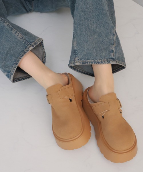 VIVIAN（ヴィヴィアン）の「もこもこボア中敷き厚底ベルトデザインサボサンダル（その他シューズ・レディース・キャメル/ベージュ・LL/L/M/S）」の17枚目の写真