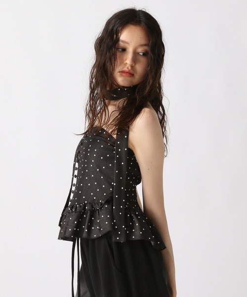 FOREVER 21（フォーエバー トゥエンティーワン）の「【2025SS】タイ付きドットビスチェ（その他トップス・レディース・ブラック/ネイビー・FREE）」の6枚目の写真