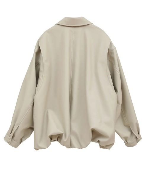 CLANE（クラネ）の「CLANE/クラネ/FAKE LEATHER BALLOON JACKET（ブルゾン・レディース・ブラック/アイボリー/ブラウン・1）」の4枚目の写真