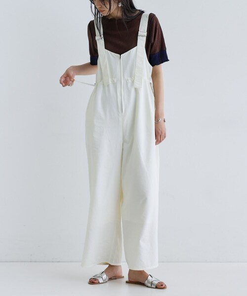 GALLEST（ギャレスト）の「【一部店舗限定】ウエストドロストサロペット（サロペット/オーバーオール・レディース・ホワイト系/ブラック・38）」の9枚目の写真