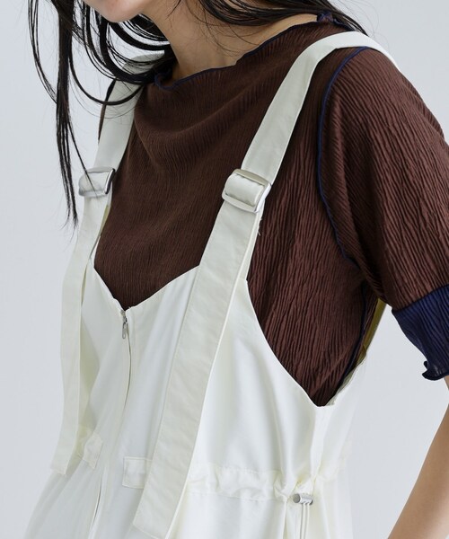 GALLEST（ギャレスト）の「【一部店舗限定】ウエストドロストサロペット（サロペット/オーバーオール・レディース・ホワイト系/ブラック・38）」の12枚目の写真