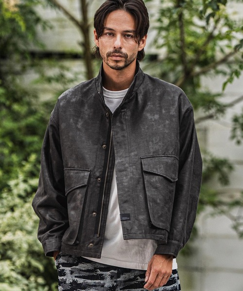 CAMBIO(カンビオ)の「mj10921-Vintage Like Synthetic Leather Short Flight Jacket レザージャケット(ミリタリージャケット・メンズ・ブラック/カーキ/ブラウン・M/L)」の2枚目の写真