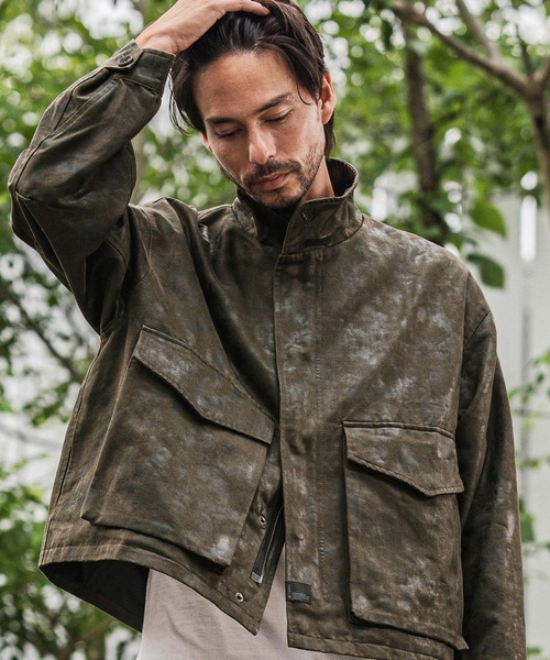 CAMBIO(カンビオ)の「mj10921-Vintage Like Synthetic Leather Short Flight Jacket レザージャケット(ミリタリージャケット・メンズ・ブラック/カーキ/ブラウン・M/L)」の19枚目の写真