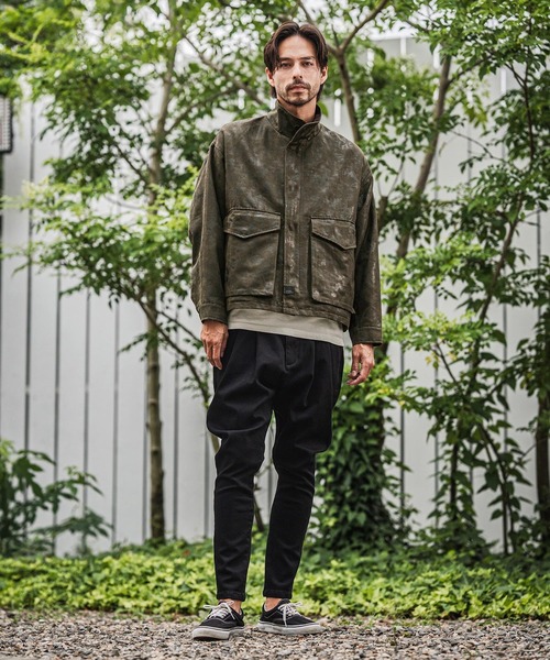 CAMBIO(カンビオ)の「mj10921-Vintage Like Synthetic Leather Short Flight Jacket レザージャケット(ミリタリージャケット・メンズ・ブラック/カーキ/ブラウン・M/L)」の16枚目の写真