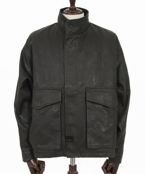 CAMBIO(カンビオ)の「mj10921-Vintage Like Synthetic Leather Short Flight Jacket レザージャケット(ミリタリージャケット・メンズ・ブラック/カーキ/ブラウン・M/L)」の12枚目の写真