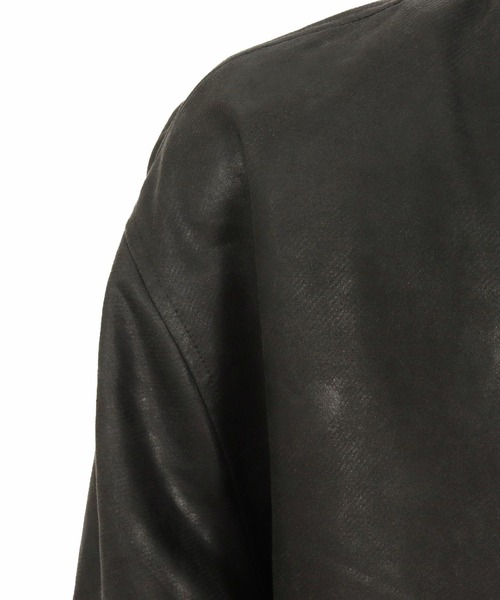 CAMBIO(カンビオ)の「mj10921-Vintage Like Synthetic Leather Short Flight Jacket レザージャケット(ミリタリージャケット・メンズ・ブラック/カーキ/ブラウン・M/L)」の9枚目の写真