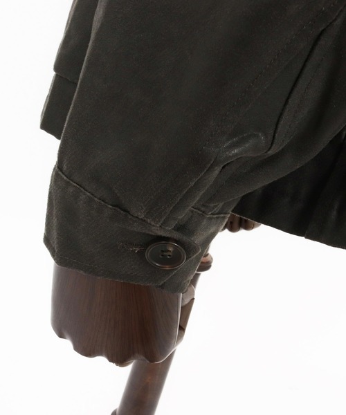 CAMBIO(カンビオ)の「mj10921-Vintage Like Synthetic Leather Short Flight Jacket レザージャケット(ミリタリージャケット・メンズ・ブラック/カーキ/ブラウン・M/L)」の8枚目の写真