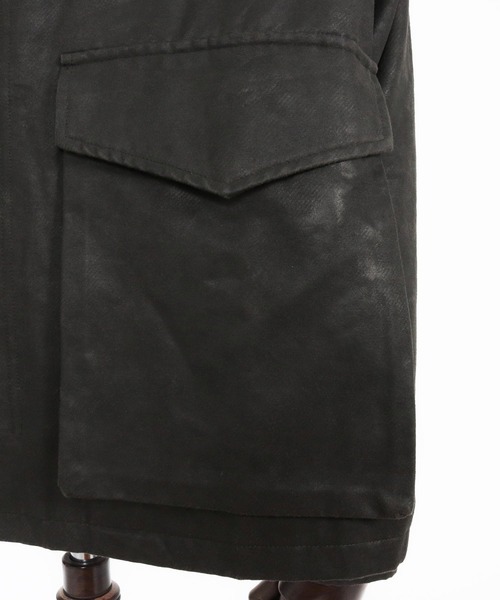 CAMBIO(カンビオ)の「mj10921-Vintage Like Synthetic Leather Short Flight Jacket レザージャケット(ミリタリージャケット・メンズ・ブラック/カーキ/ブラウン・M/L)」の7枚目の写真