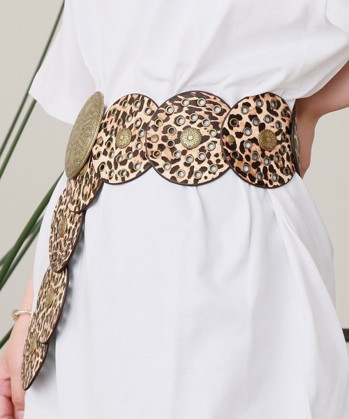 ROOPTOKYO(ループトウキョウ)の「OKUOKU 0909/オクオク デザインベルト(ベルト・レディース・ブラック系その他2/ブラック系その他/レオパード・105cm)」の7枚目の写真