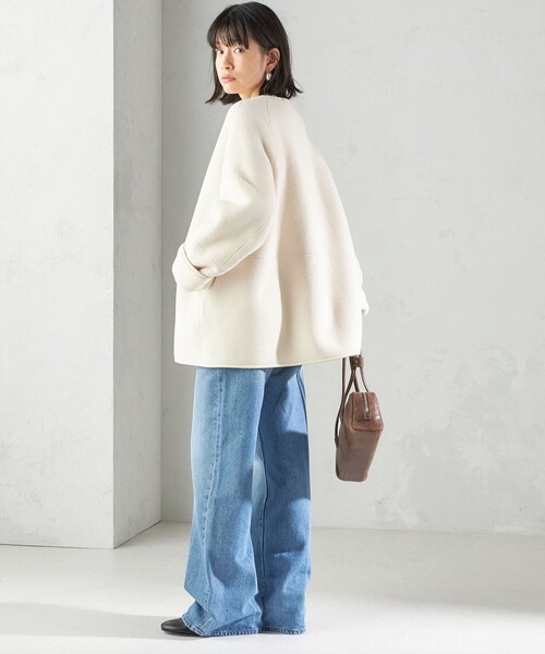 SHIPS（シップス）の「【一部WEB限定】〈手洗い可能〉NEW リバーシブル ボア ブルゾン（ブルゾン・レディース・オフホワイト/ブラウン/ベージュ/ネイビー/アイボリー・36/38）」の11枚目の写真